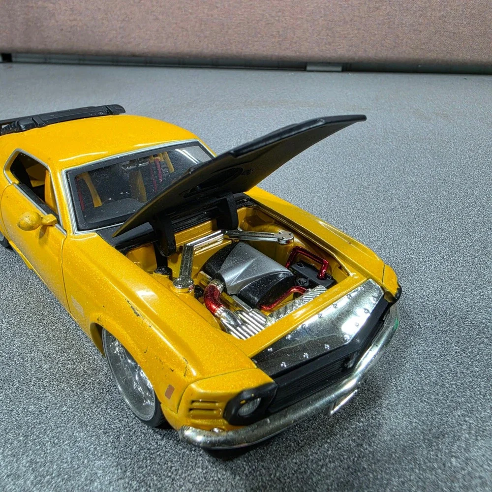 Jada Toys Bigtime Muscle 1970 Ford Mustang Boss 429 1:24 Yellow Fair Custom
